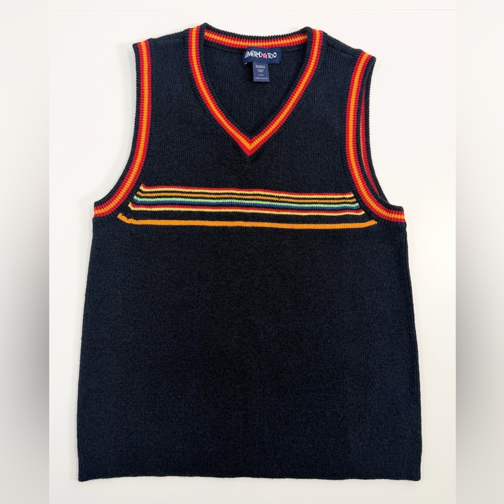 Vintage Limited Too Striped Sweater Vest Large